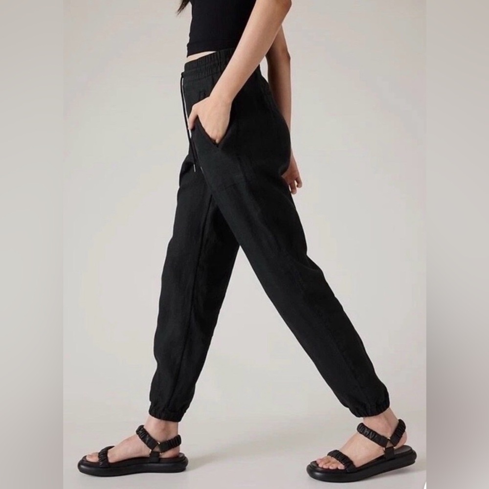 Athleta Women’s Retreat Linen High-rise Jogger black - S - Picture 2 of 8